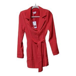 NEW Lovers and Friends Quinton coral red blazer dress women's size XS